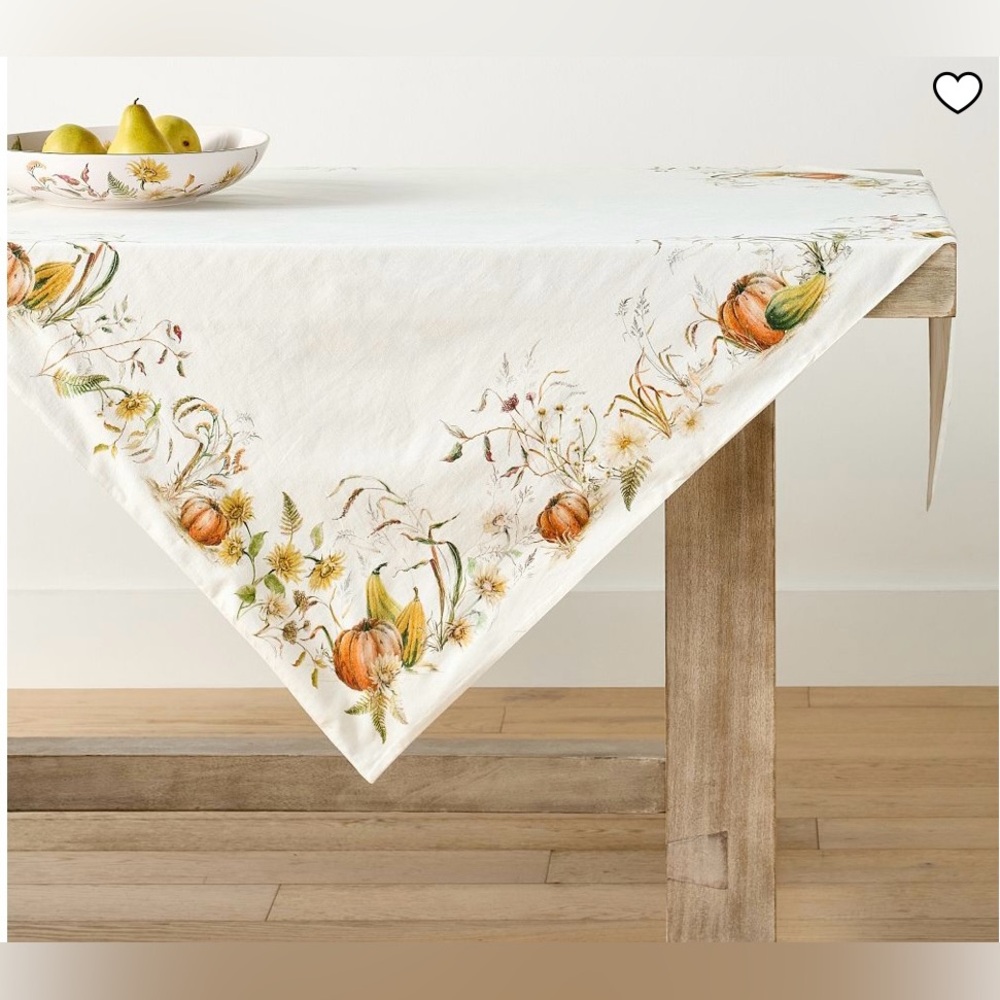 Pottery Barn Bedford Harvest Cotton/Linen Table Throw 50x50 NEW